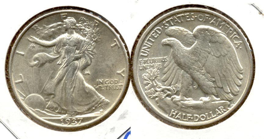 1937 Walking Liberty Half Dollar AU-50 a