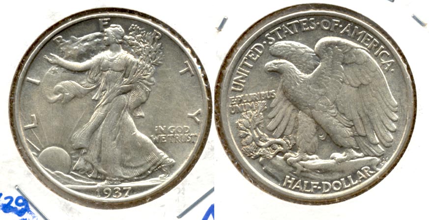 1937 Walking Liberty Half Dollar AU-53 a