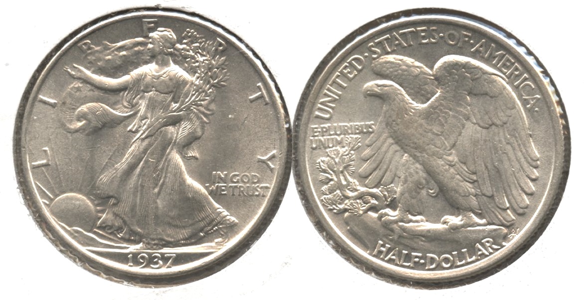 1937 Walking Liberty Half Dollar AU-55 #a