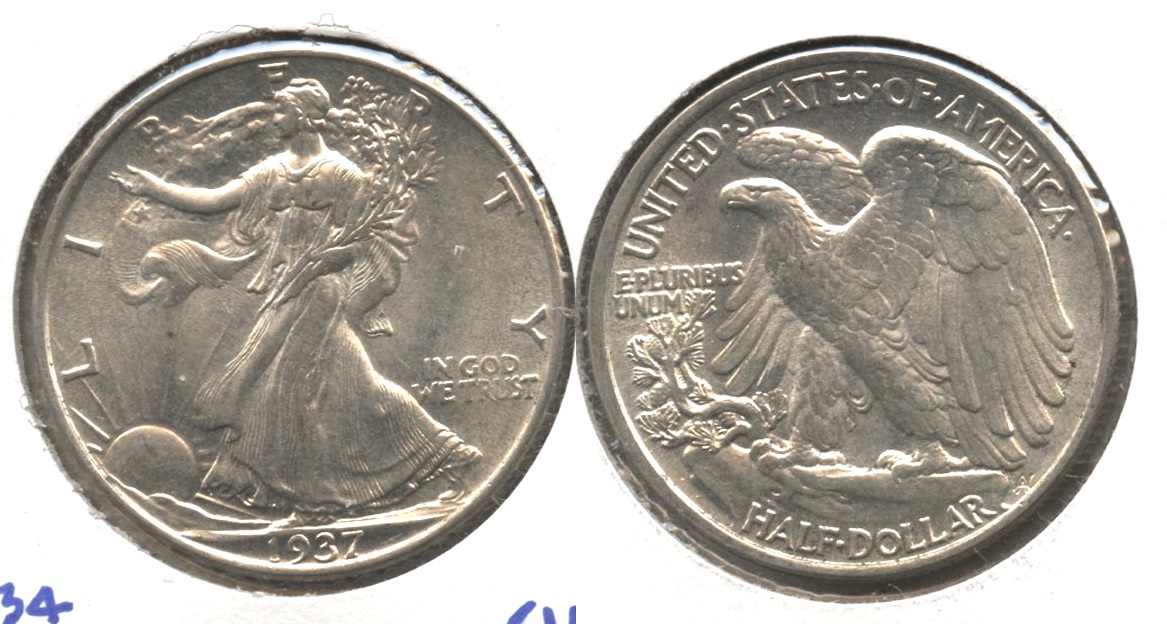 1937 Walking Liberty Half Dollar AU-58