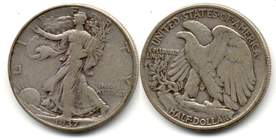 1937 Walking Liberty Half Dollar Fine-12 c