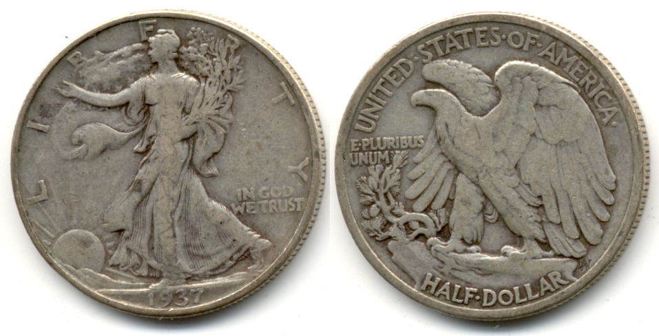 1937 Walking Liberty Half Dollar Fine-12 e