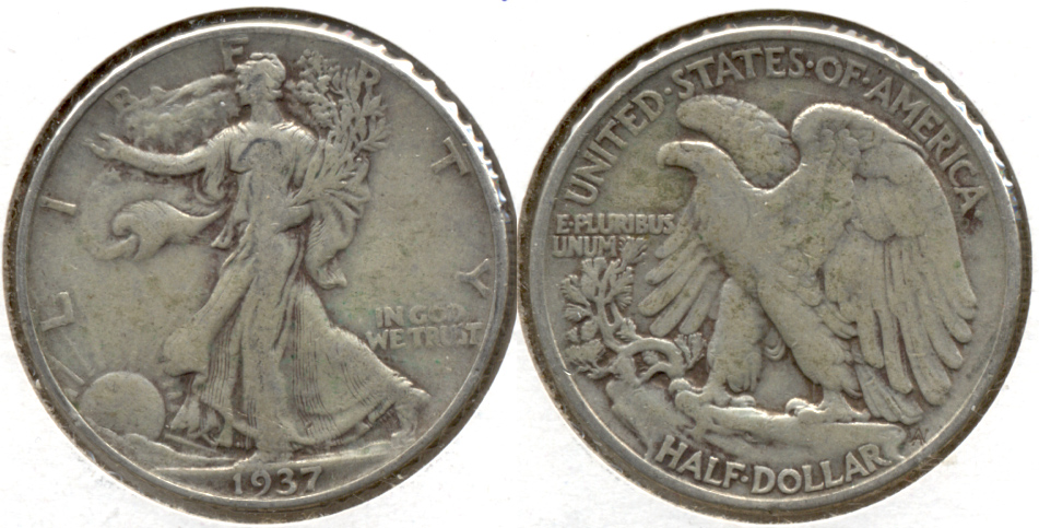 1937 Walking Liberty Half Dollar Fine-12 g