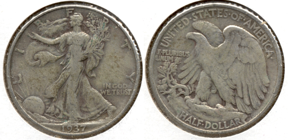 1937 Walking Liberty Half Dollar Fine-12 i