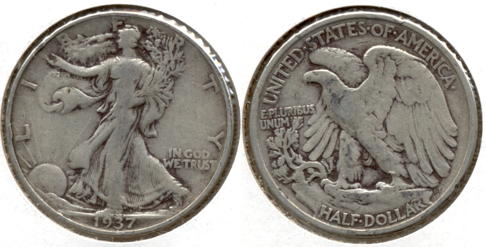 1937 Walking Liberty Half Dollar Fine-12 o