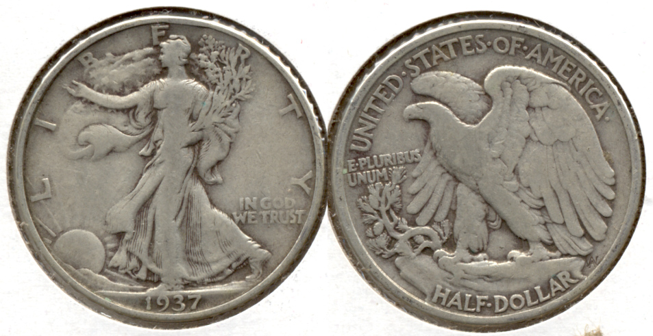 1937 Walking Liberty Half Dollar Fine-12 p