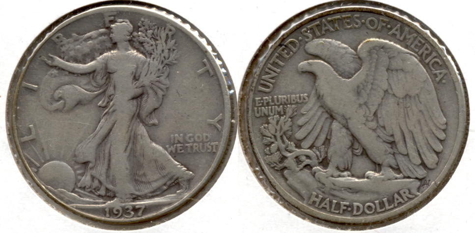 1937 Walking Liberty Half Dollar Fine-12 q