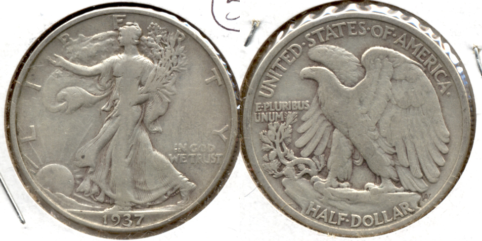 1937 Walking Liberty Half Dollar Fine-12 t
