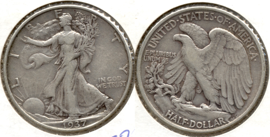 1937 Walking Liberty Half Dollar VF-20 h