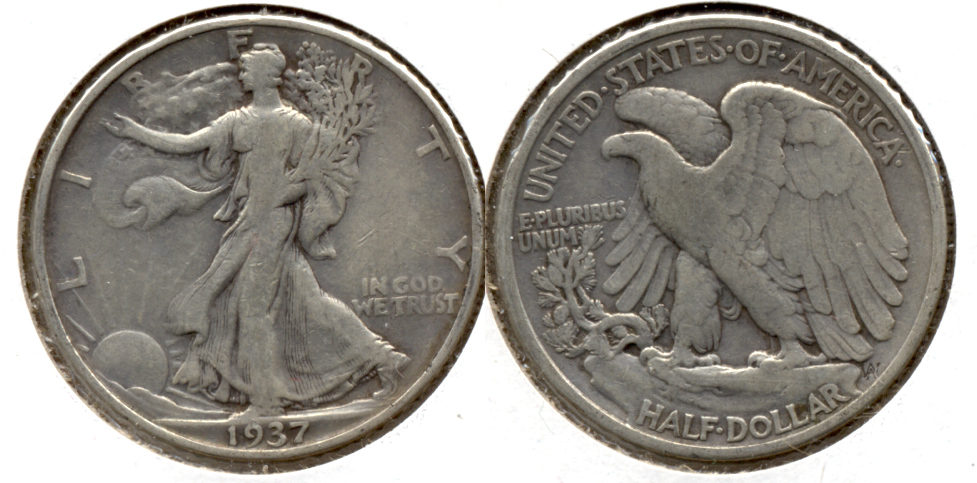 1937 Walking Liberty Half Dollar VG-8