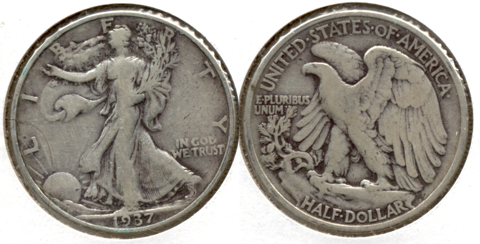 1937 Walking Liberty Half Dollar VG-8 c