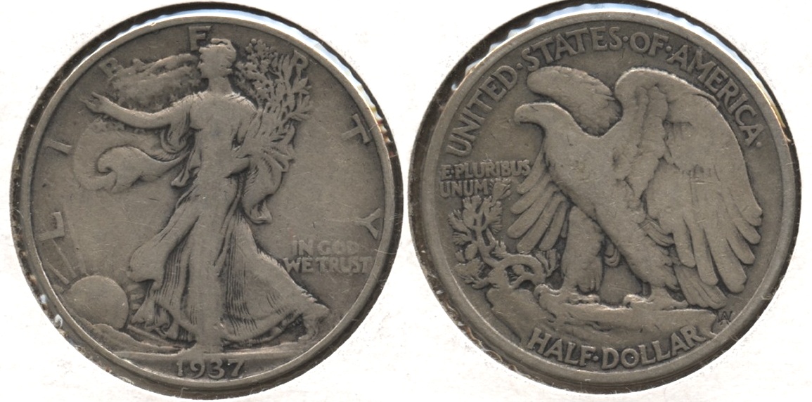 1937 Walking Liberty Half Dollar VG-8 #l