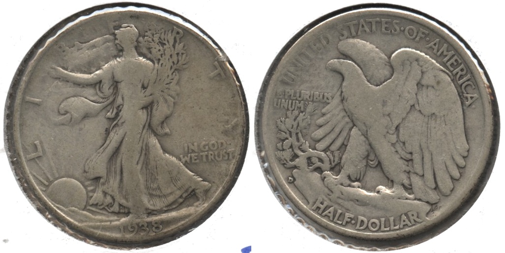 1938-D Walking Liberty Half Dollar Fine-12 #l