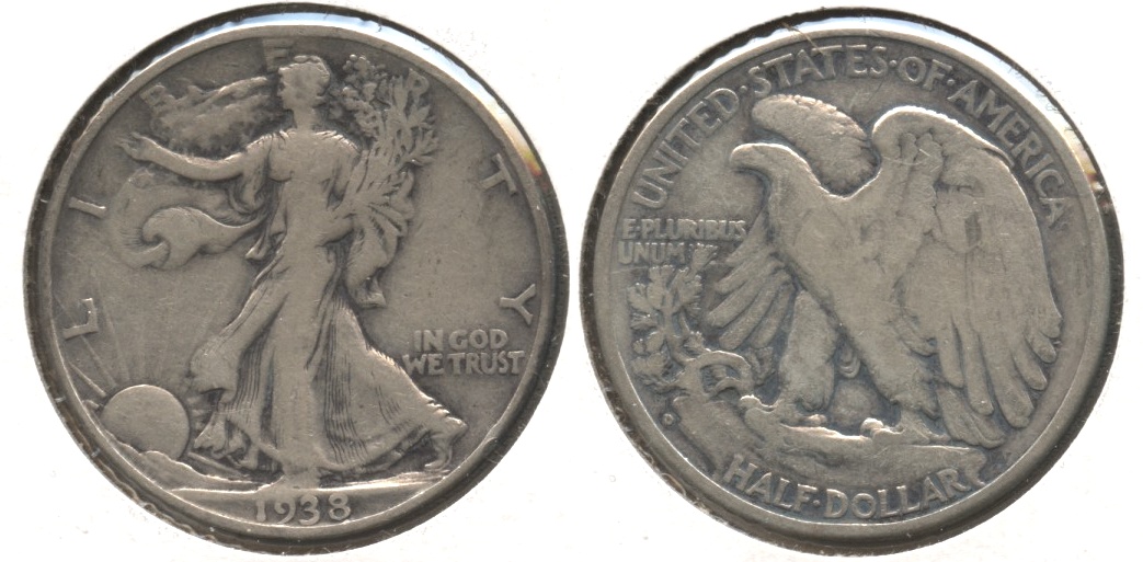 1938-D Walking Liberty Half Dollar Fine-12 #p