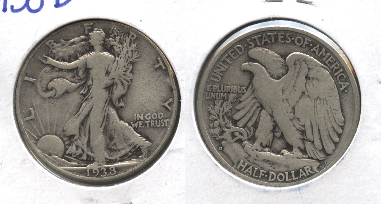 1938-D Walking Liberty Half Dollar Fine-12 #u