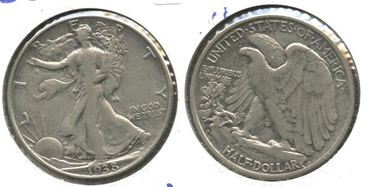 1938-D Walking Liberty Half Dollar Fine-12 #w