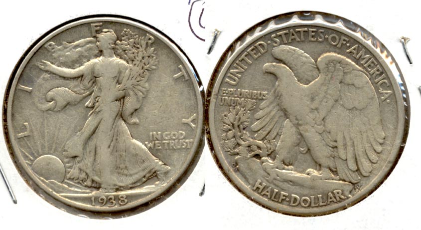1938-D Walking Liberty Half Dollar Fine-15 b