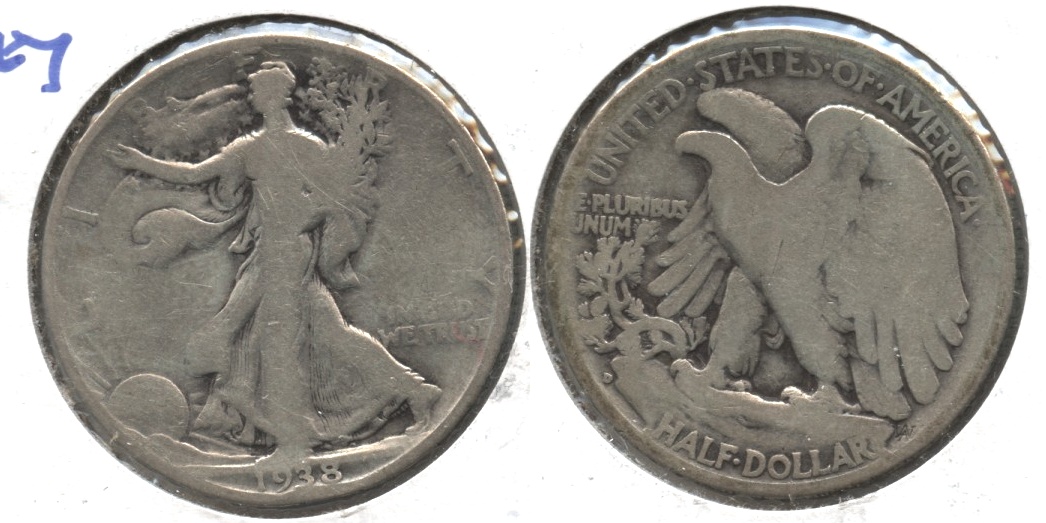 1938-D Walking Liberty Half Dollar Good-4