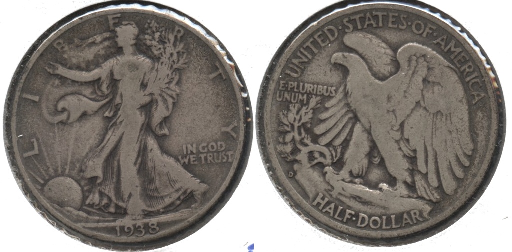 1938-D Walking Liberty Half Dollar VG-8 #h