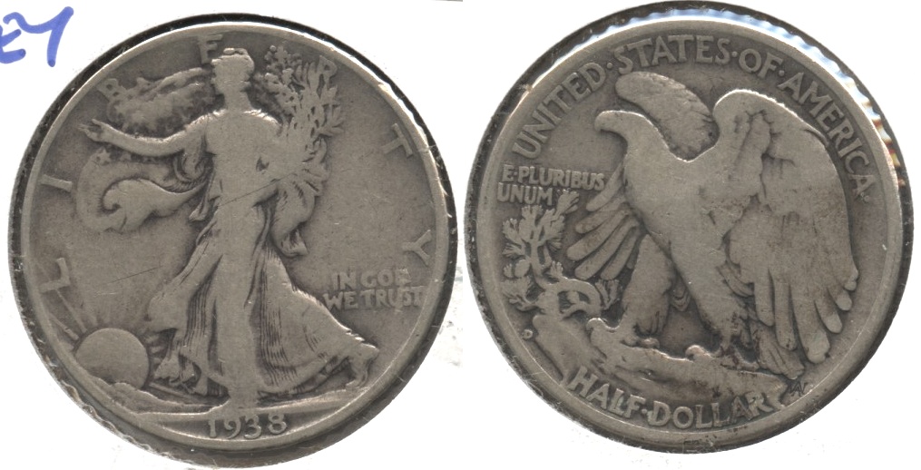 1938-D Walking Liberty Half Dollar VG-8 #i