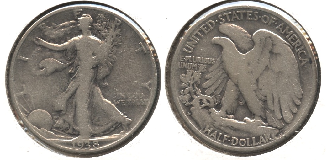 1938-D Walking Liberty Half Dollar VG-8 #m