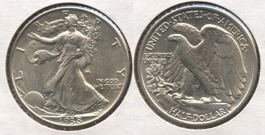 1938 Walking Liberty Half Dollar AU-50 Obverse Scratch #a