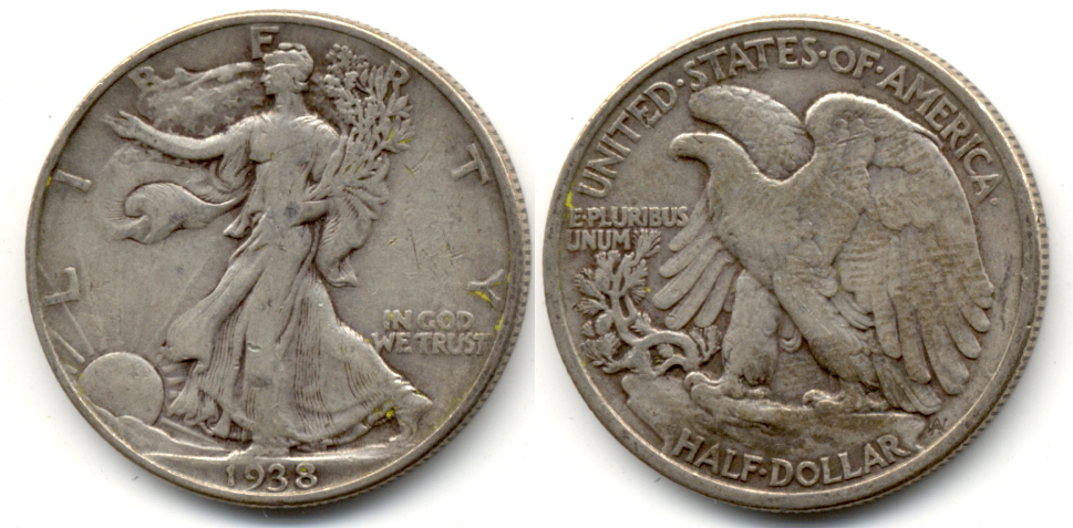 1938 Walking Liberty Half Dollar Fine-12