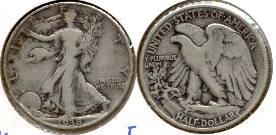 1938 Walking Liberty Half Dollar Fine-12 d