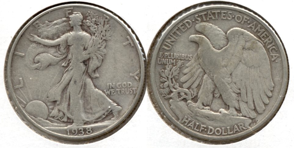 1938 Walking Liberty Half Dollar Fine-12 e