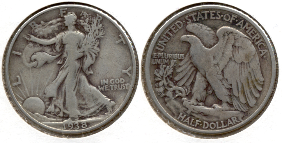 1938 Walking Liberty Half Dollar Fine-12 l