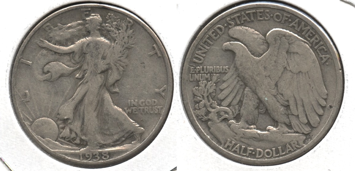 1938 Walking Liberty Half Dollar VG-8 #p