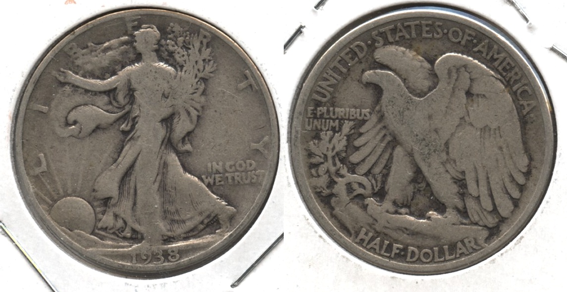 1938 Walking Liberty Half Dollar VG-8 #q
