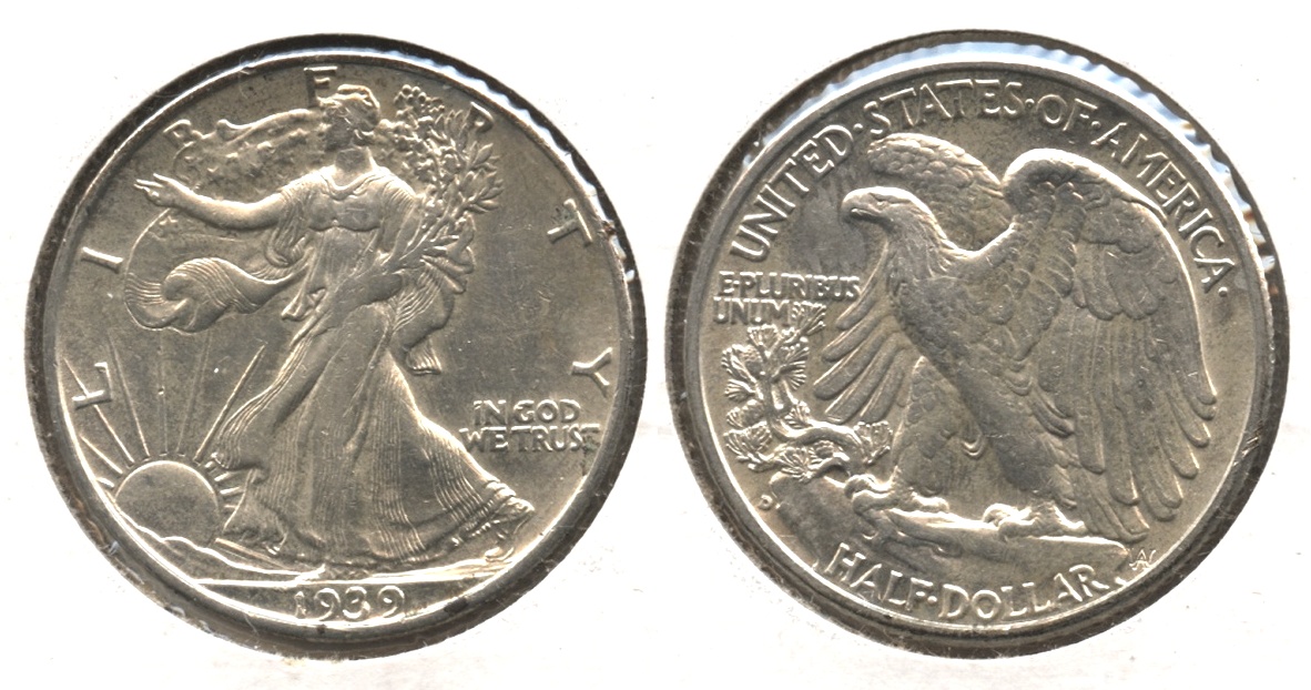 1939-D Walking Liberty Half Dollar AU-50
