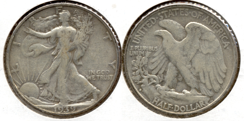 1939-S Walking Liberty Half Dollar Fine-12 e