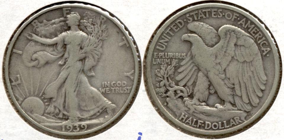 1939-S Walking Liberty Half Dollar Fine-12 f
