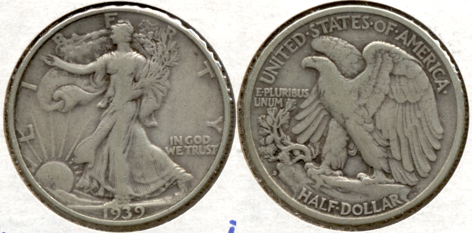 1939-S Walking Liberty Half Dollar Fine-12 f