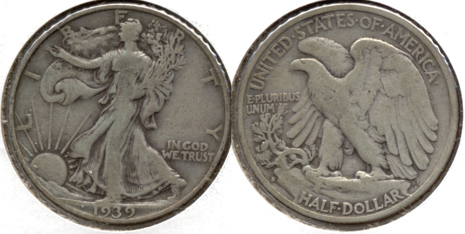 1939-S Walking Liberty Half Dollar Fine-12 p