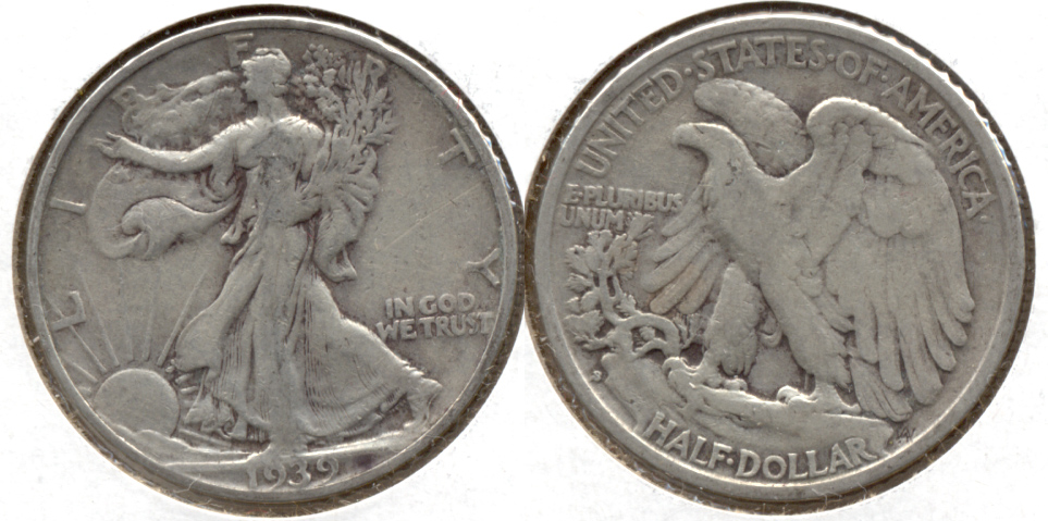 1939-S Walking Liberty Half Dollar Fine-12 r