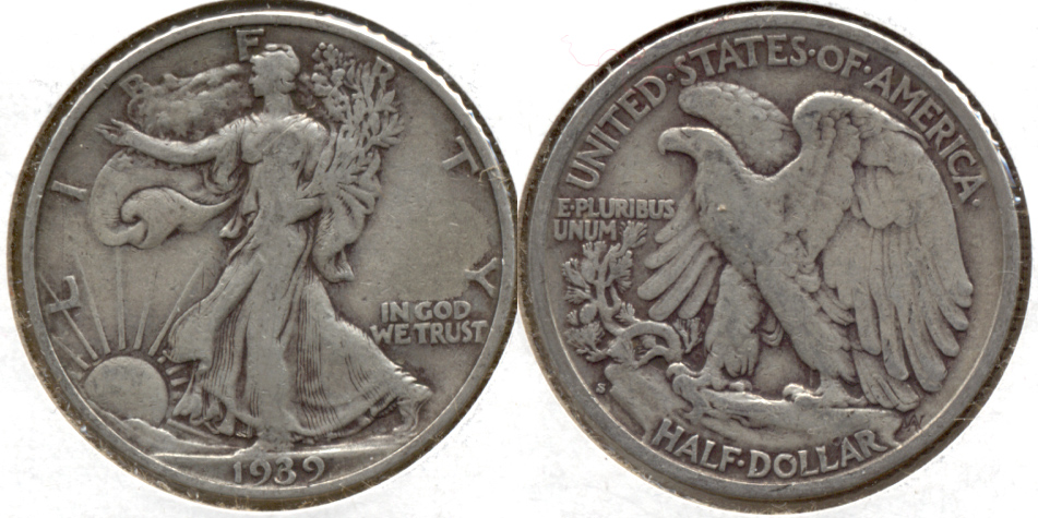 1939-S Walking Liberty Half Dollar Fine-12 t