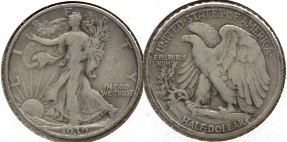 1939-S Walking Liberty Half Dollar Fine-12 v