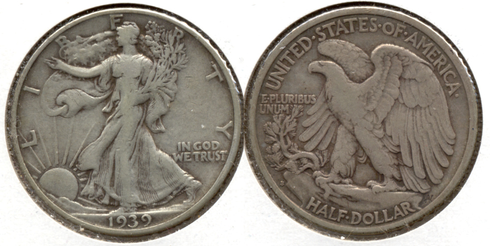 1939-S Walking Liberty Half Dollar Fine-12 x