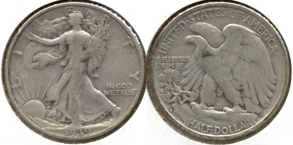 1939-S Walking Liberty Half Dollar Fine-12 y