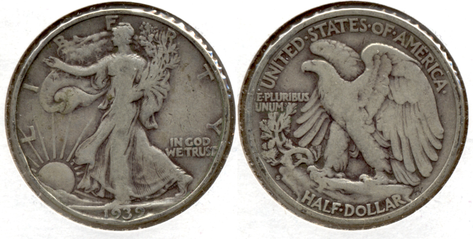 1939-S Walking Liberty Half Dollar VG-8 a
