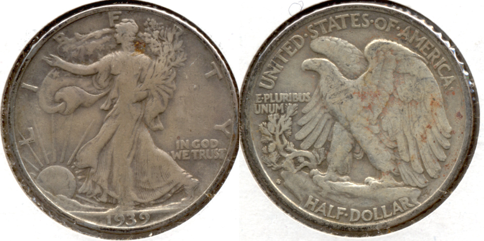 1939-S Walking Liberty Half Dollar VG-8 f