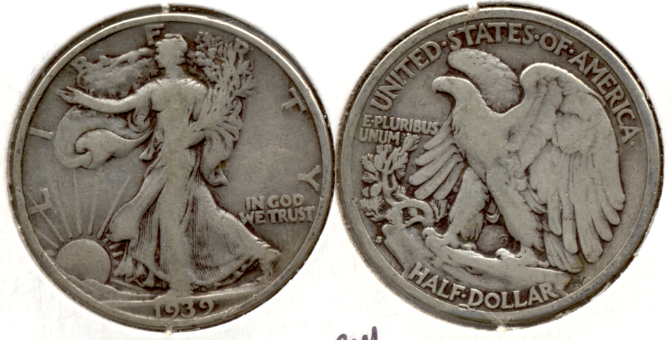 1939-S Walking Liberty Half Dollar VG-8 g