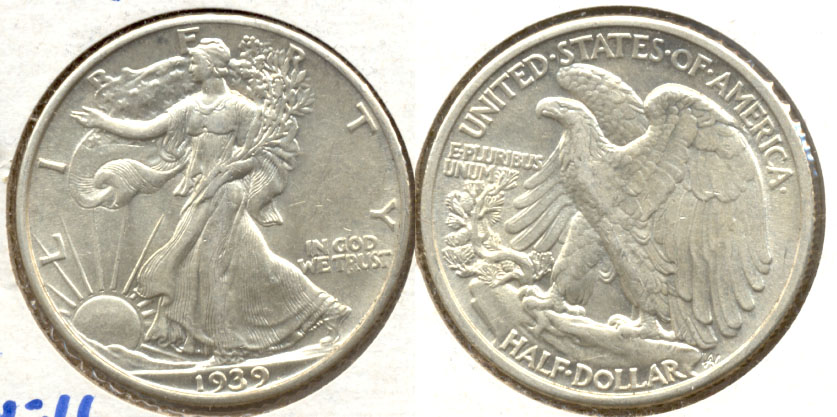 1939 Walking Liberty Half Dollar AU-50 a