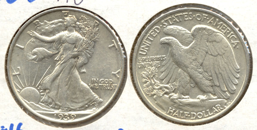 1939 Walking Liberty Half Dollar AU-50 b