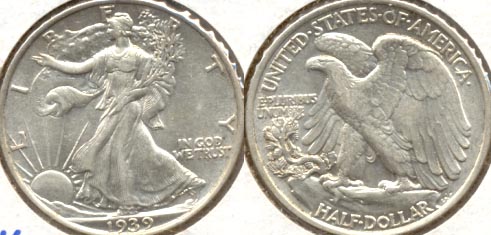 1939 Walking Liberty Half Dollar AU-50 d