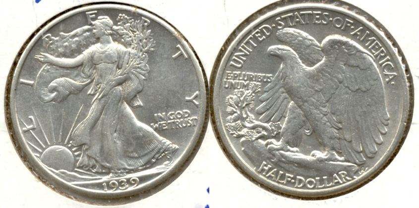 1939 Walking Liberty Half Dollar AU-50 f