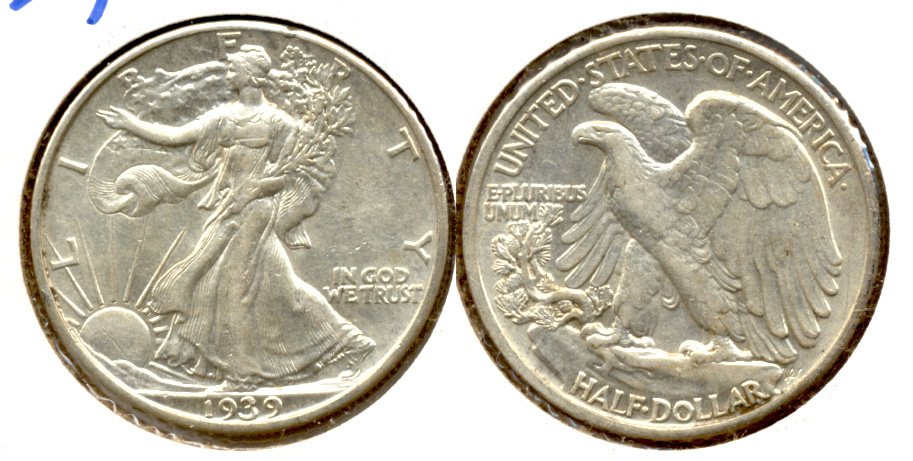 1939 Walking Liberty Half Dollar AU-50 o